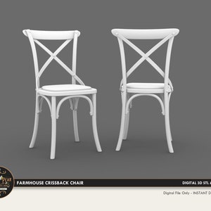 1:12 Farmhouse Chair Dollhouse Miniature - 3D STL PRINT file Instant Download