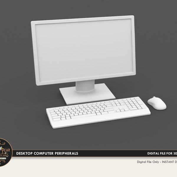 1:12 Desktop Computer Peripherals Dollhouse Miniature - 3D STL PRINT file Instant Download