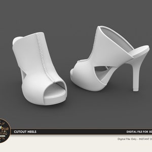 1:12 Cutout High Heel Shoes Dollhouse Miniature - 3D STL PRINT file Instant Download