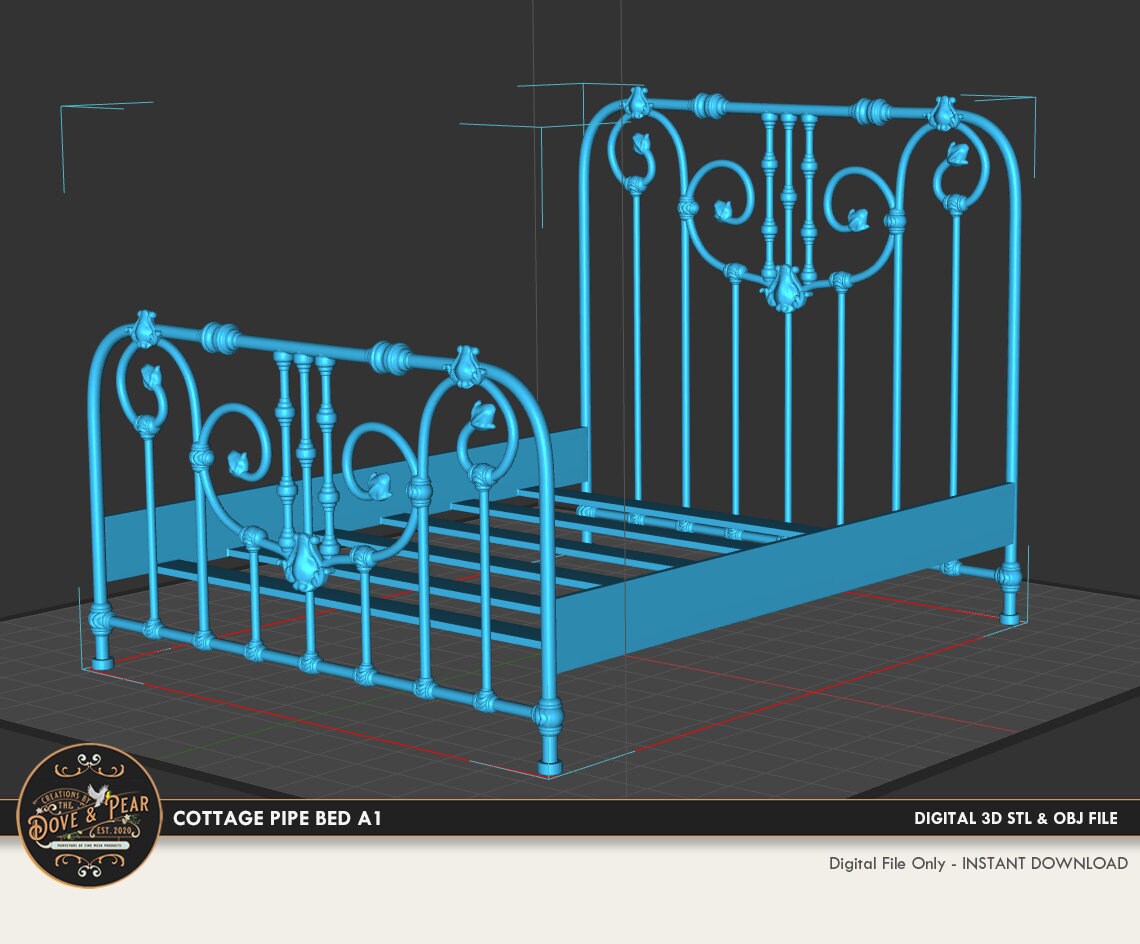 112 Cottage Iron Pipe Bed A1 Full Double Size Dollhouse Etsy