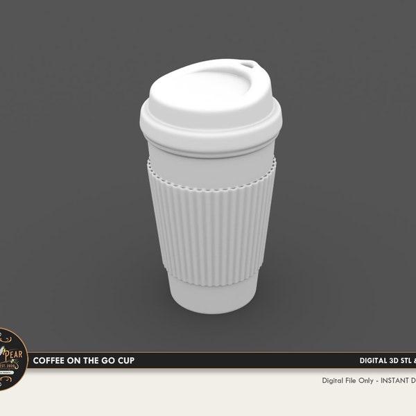 1:12 Coffee On the Go Cup Dollhouse Miniature - 3D STL PRINT file Instant Download