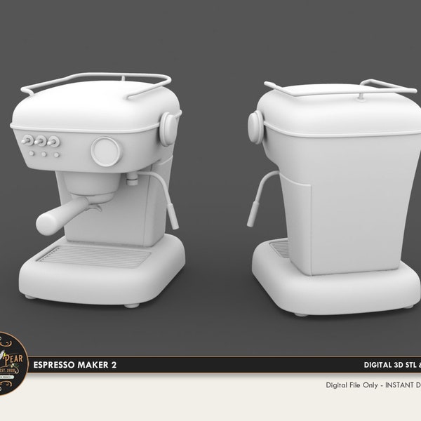 1:12 Espresso Machine 2 Dollhouse Miniature - 3D STL PRINT file Instant Download