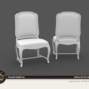 1:12 Palace Chair A6 Dollhouse Miniature - 3D STL PRINT file Instant Download