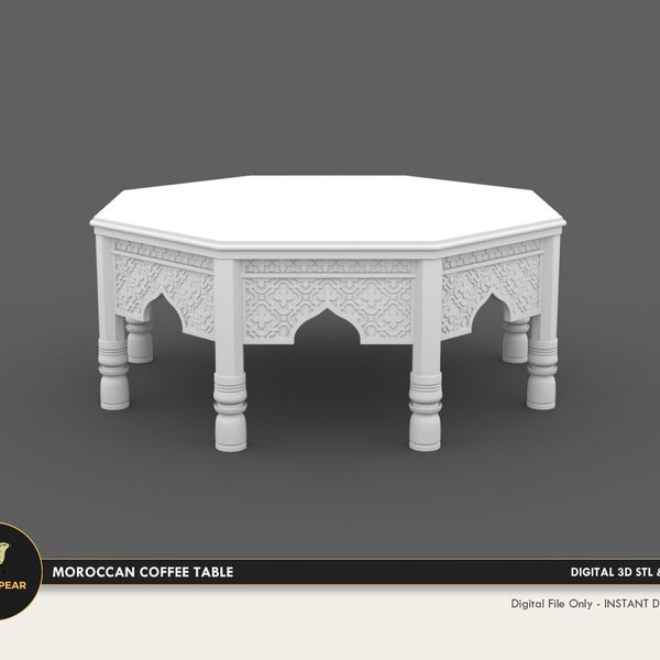 1:12 Boho Moroccan Coffee Table Dollhouse Miniature - 3D STL PRINT file Instant Download