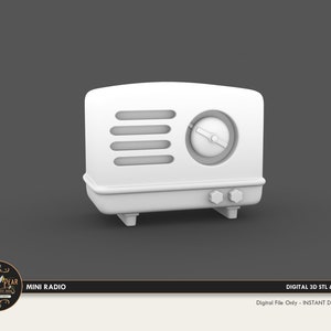 1:12 Mini Radio Dollhouse Miniature - 3D STL PRINT file Instant Download