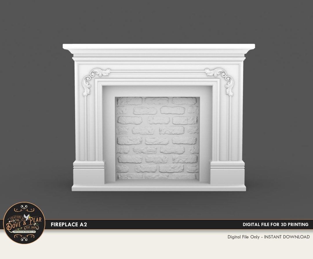 1:12 Fireplace A2 Dollhouse Miniature 3D STL PRINT File Instant ...