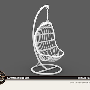 1:12 Rattan Hanging Basket Seat Dollhouse Miniature - 3D STL PRINT file Instant Download