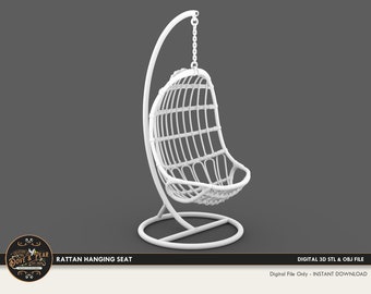 1:12 Rattan Hanging Basket Seat Dollhouse Miniature - 3D STL PRINT file Instant Download
