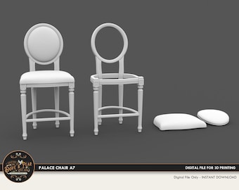 1:12 Palace Chair Stool A7 Dollhouse Miniature - 3D STL PRINT file Instant Download