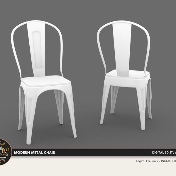 1:12 Modern Metal Chair Bed Puppenhaus Miniatur - 3D STL DRUCK Datei Sofort Download