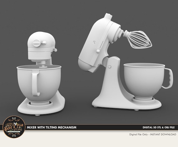 1:12 Kitchen Mixer With Bowl and Lift Stand Dollhouse Miniature 3D STL  PRINT File Instant Download (Instant Download) 