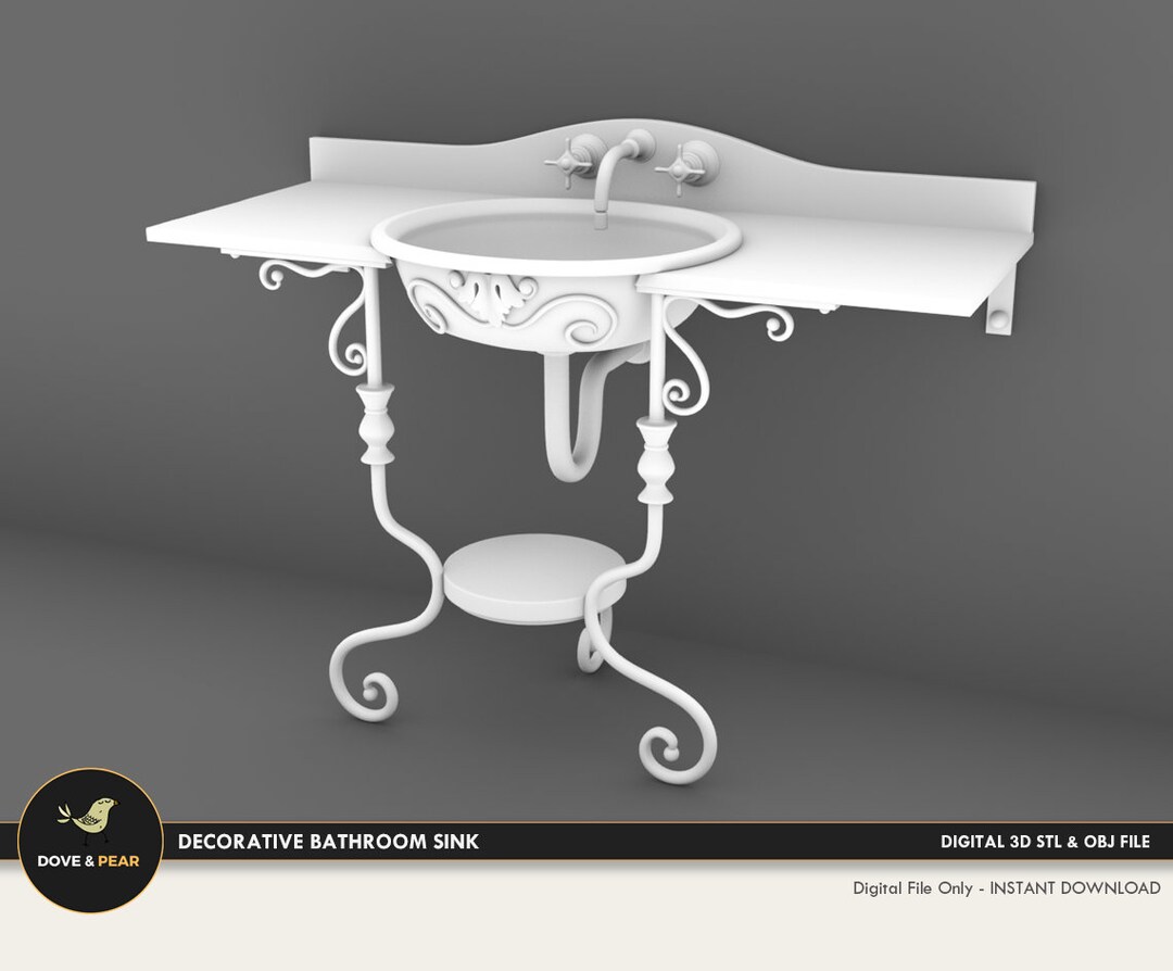 112 Decorative Bathroom Sink Pedestal Dollhouse Miniature Etsy