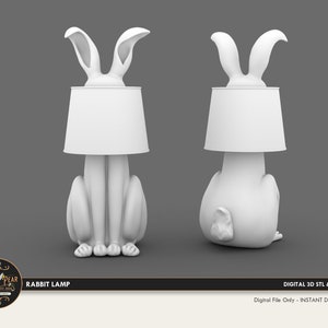 1:12 Rabbit Lamp Dollhouse Miniature - 3D STL PRINT file Instant Download