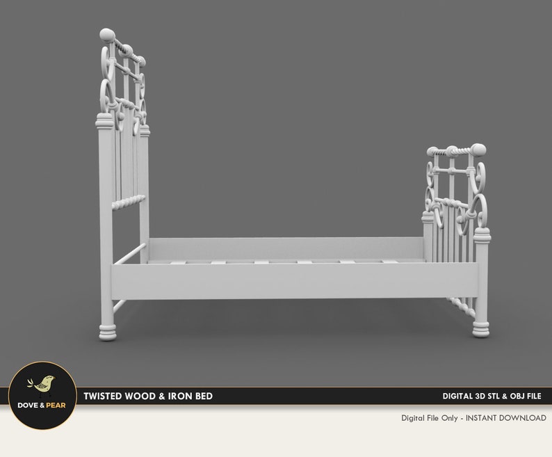 112 Twisted Wood & Iron Bed Frame Full / Double Size Etsy
