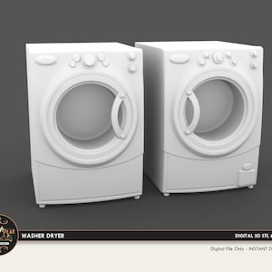 1:12 Washer & Dryer Dollhouse Miniature - 3D STL PRINT file Instant Download