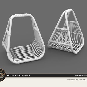 1:12 Rattan Magazine Rack Dollhouse Miniature - 3D STL PRINT file Instant Download