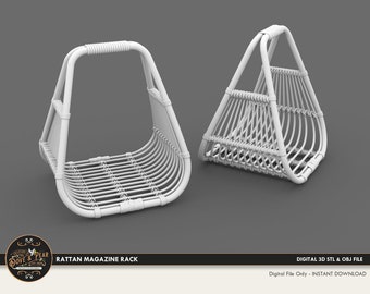 1:12 Rattan Magazine Rack Dollhouse Miniature - 3D STL PRINT file Instant Download