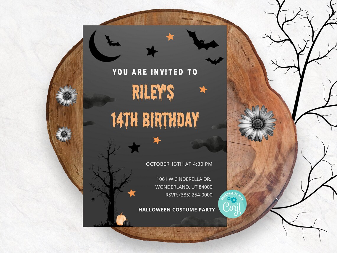 Creepy Halloween Birthday Invitation Spooky Party Theme - Etsy