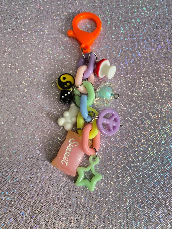 Pastel Decora Kei Keychain – Y2K Aesthetic Purse Charm | Kawaii
