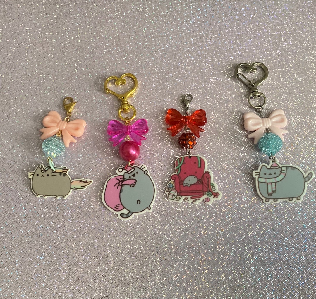 Kawaii Cat Keychains, Cute Cat Charm, Beaded Cat Keychain Etsy