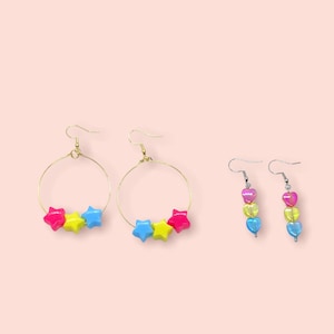 Pansexual earrings, pan pride earrings, LGBT earrings
