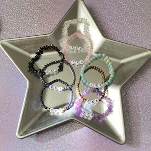 Angel number bracelet, crystal beaded bracelet, angel number jewelry