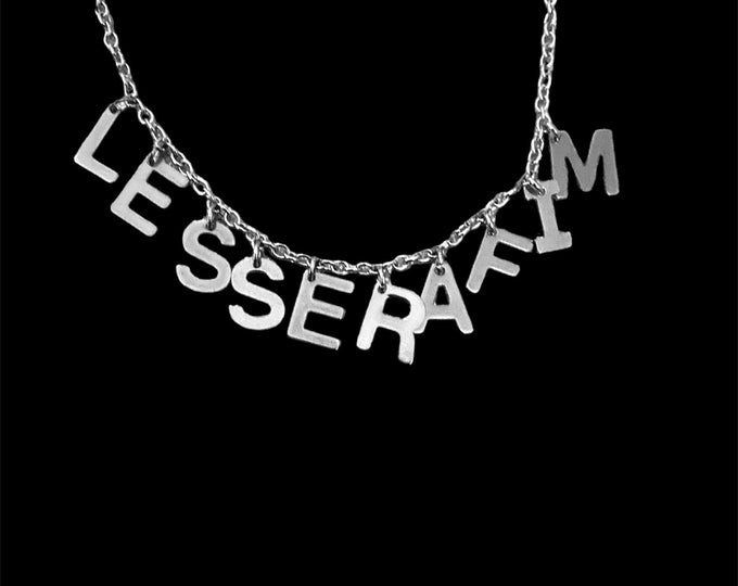 Le sserafim kpop necklace, silver kpop jewelry, kpop name necklace