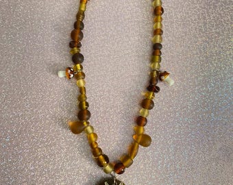 Brown fairy beaded necklace, fairycore jewelry
