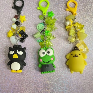Kawaii beaded keychain, frog keychain, cute purse charm