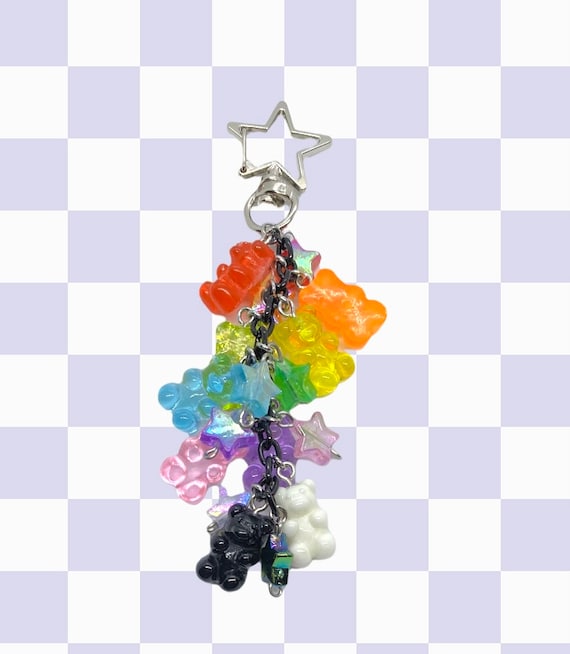 Rainbow gummy bears keychain, kawaii keychain, gummy bear keychain
