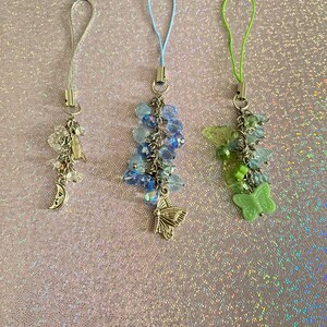 Fairycore phone charm, butterfly phone charm
