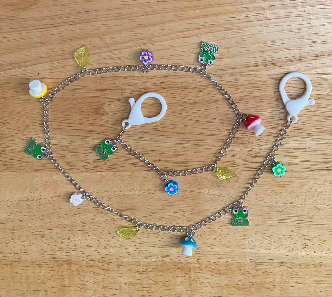 Mushroom Frog Jean Chain, Cottagecore Accessories, Y2k Jean Chain - Etsy