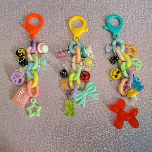 Pastel Decora Kei Keychain – Y2K Aesthetic Purse Charm | Kawaii Bag Accessory