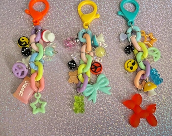 Pastel Decora Kei Keychain – Y2K Aesthetic Purse Charm | Kawaii Bag Accessory