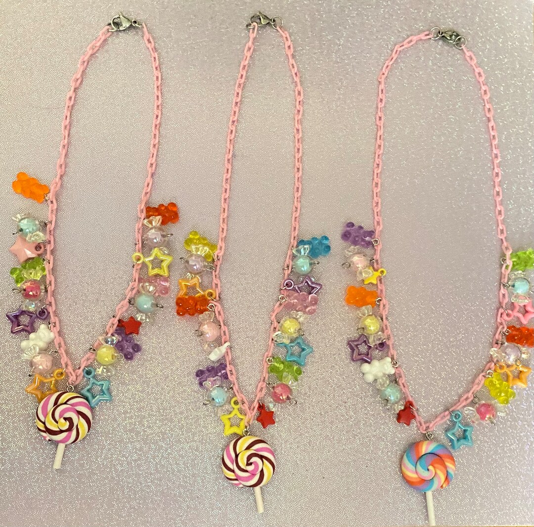 Kawaii Candy Necklace, Pastel Kawaii Jewelry, Decora Kei