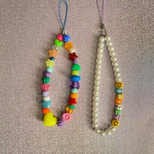 Custom name beaded phone charm, y2k phone charm