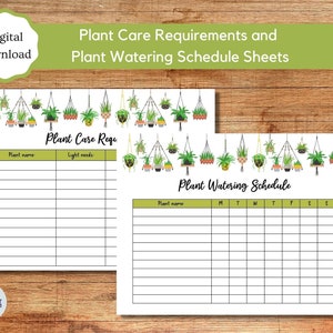 Requisitos de cuidados com as plantas para impressão e folhas de cronograma de irrigação de plantas | Cuidados com as plantas | PDF | Plantas | Tamanhos Carta e A4 dos EUA