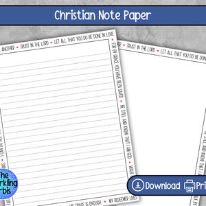 Christian Note Paper: Bible Verse Lined & Blank (Digital Download)