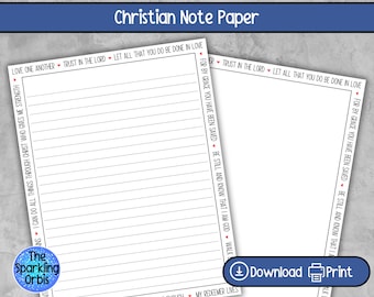 Christian Note Paper: Bible Verse Lined & Blank (Digital Download)
