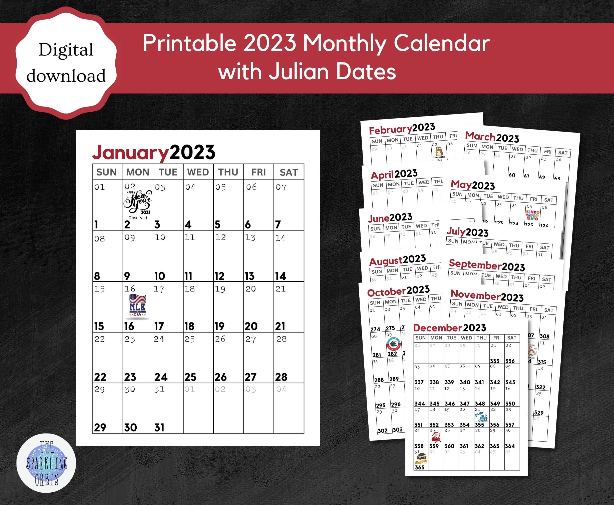 Julian Calendar 2023 Military Digital Download - Etsy
