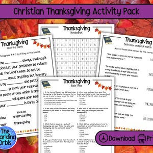 Printable Christian Thanksgiving Activity Pack: Bible Trivia (PDF) - Etsy