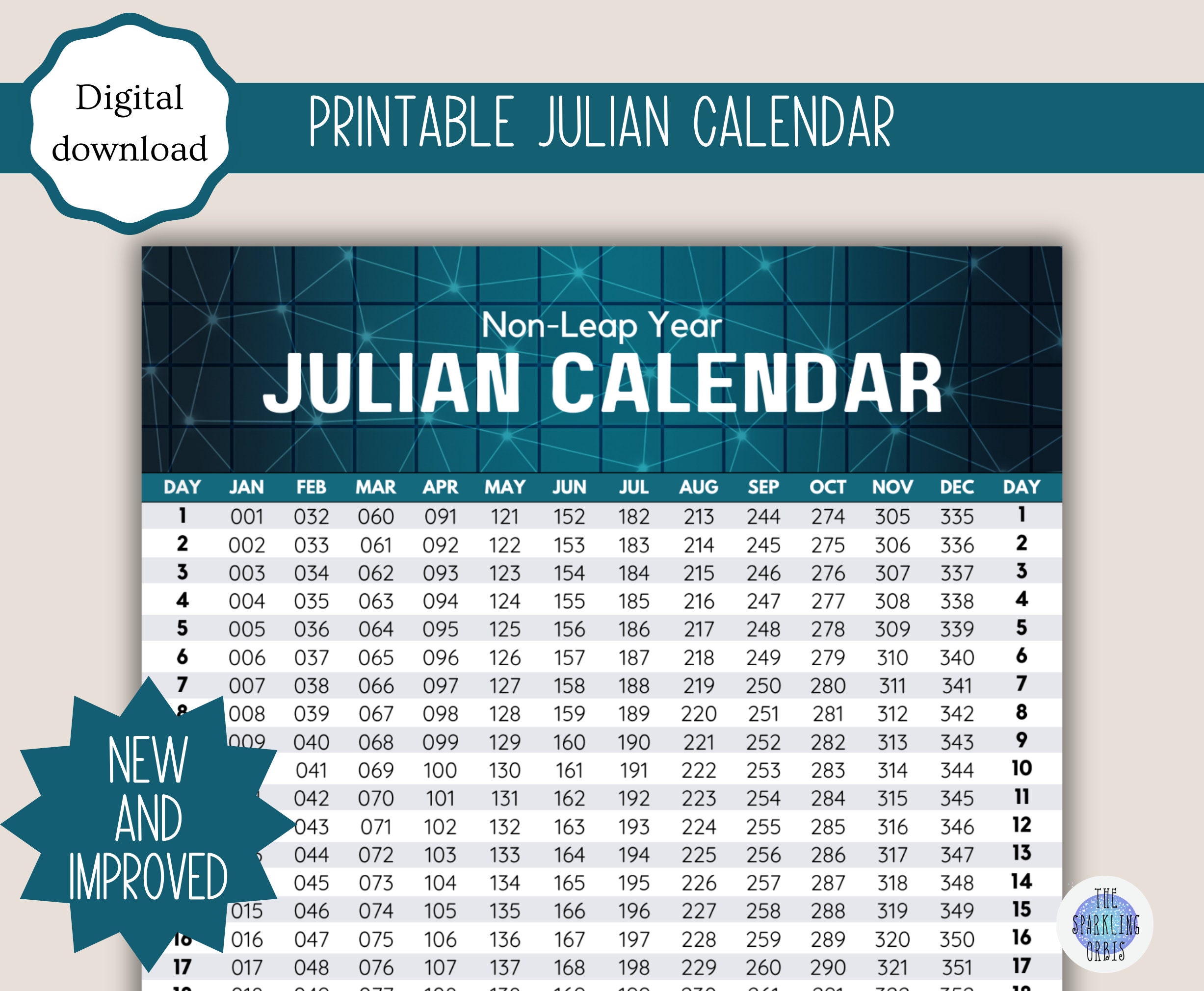 Julian Calendar Military Government Digital Download Printable PDF Leap ...