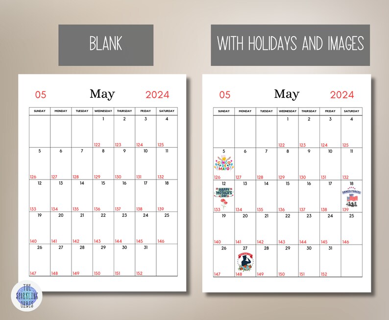 2024 Printable Julian Calendar 8.5 X 11 in Government and Military