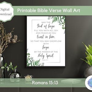 Printable Bible Verse Wall Art | Romans 15:13 | Instant Download | Home Decor | PDF and JPEG