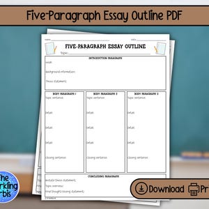 Essay-overzicht middelbare school | Schrijfsjabloon van vijf alinea's (digitale download)