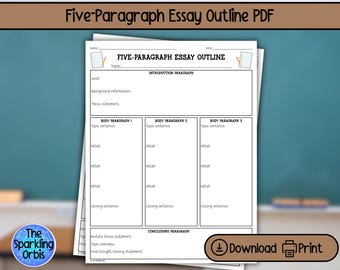 Middle School Essay Outline | Five-Paragraph Writing Template (Digital Download)