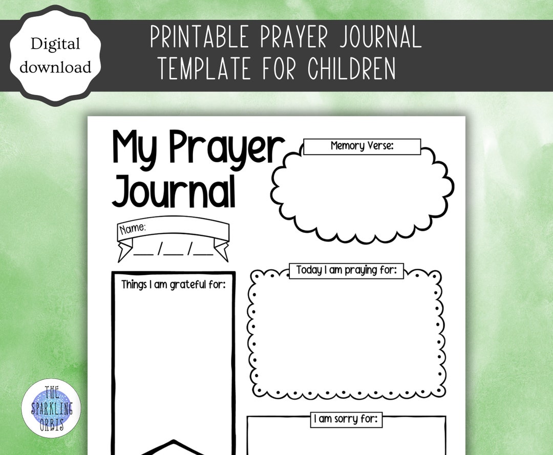 Printable My Prayer Journal Template for Children Prayer Journal Sunday ...