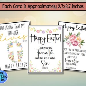 Printable Christian Easter Cards | Bible Verse | Flat Cards | Religious Easter Cards | Set of 6 | PDF | 2.7x3.7in image 3