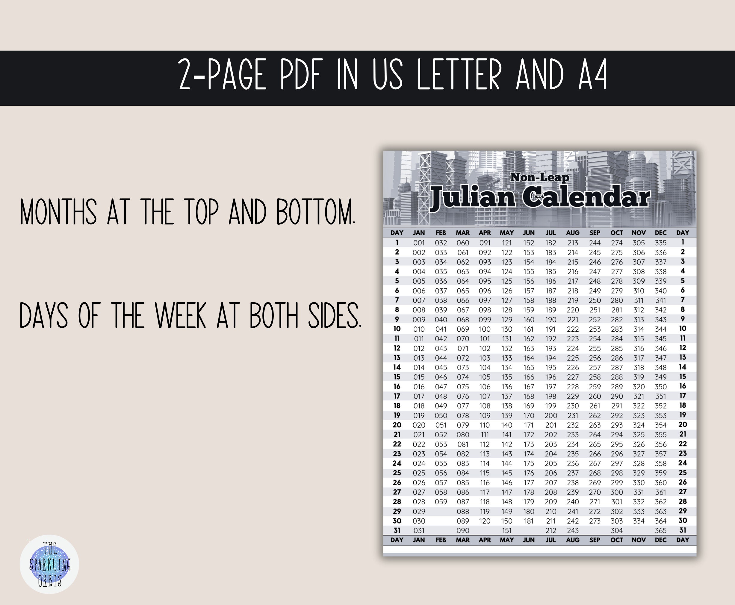 Julian Calendar | Military | Government |digital Download | Printable ...