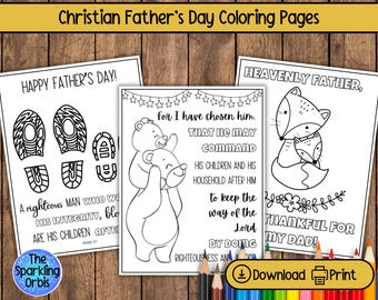Christian Father's Day Coloring Pages: Set of 3 (Digital Download)
